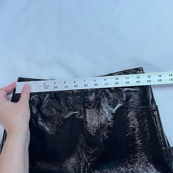 Lelis Black Shiny Faux‎ Leather Sz XS Womens NWT - Picture 8 of 8